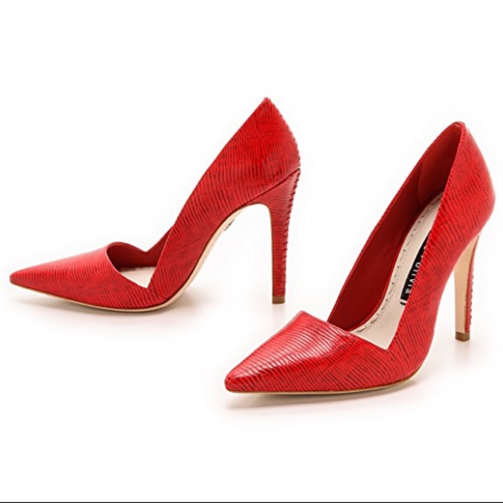 NEW Alice&Olivia Makayla Pumps. Lizard Red Sz 37.5